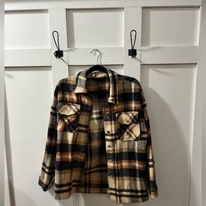 Womens Plaid Fleece Shacket